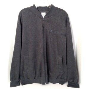 Vtg John Blair Jacket Men XL Gray Full Zip Lightweight Windbreaker Grandpa Dad